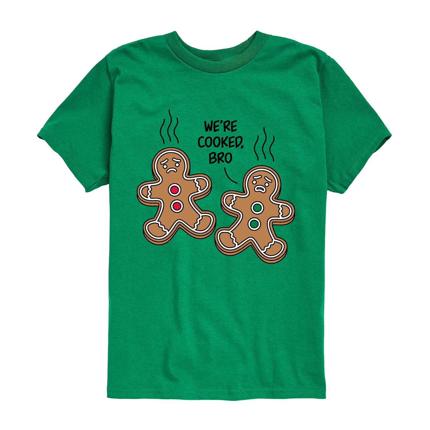 Were Cooked Gingerbread Little & Big Kid Boys Crew Neck Short Sleeve Regular Fit Graphic T-Shirt