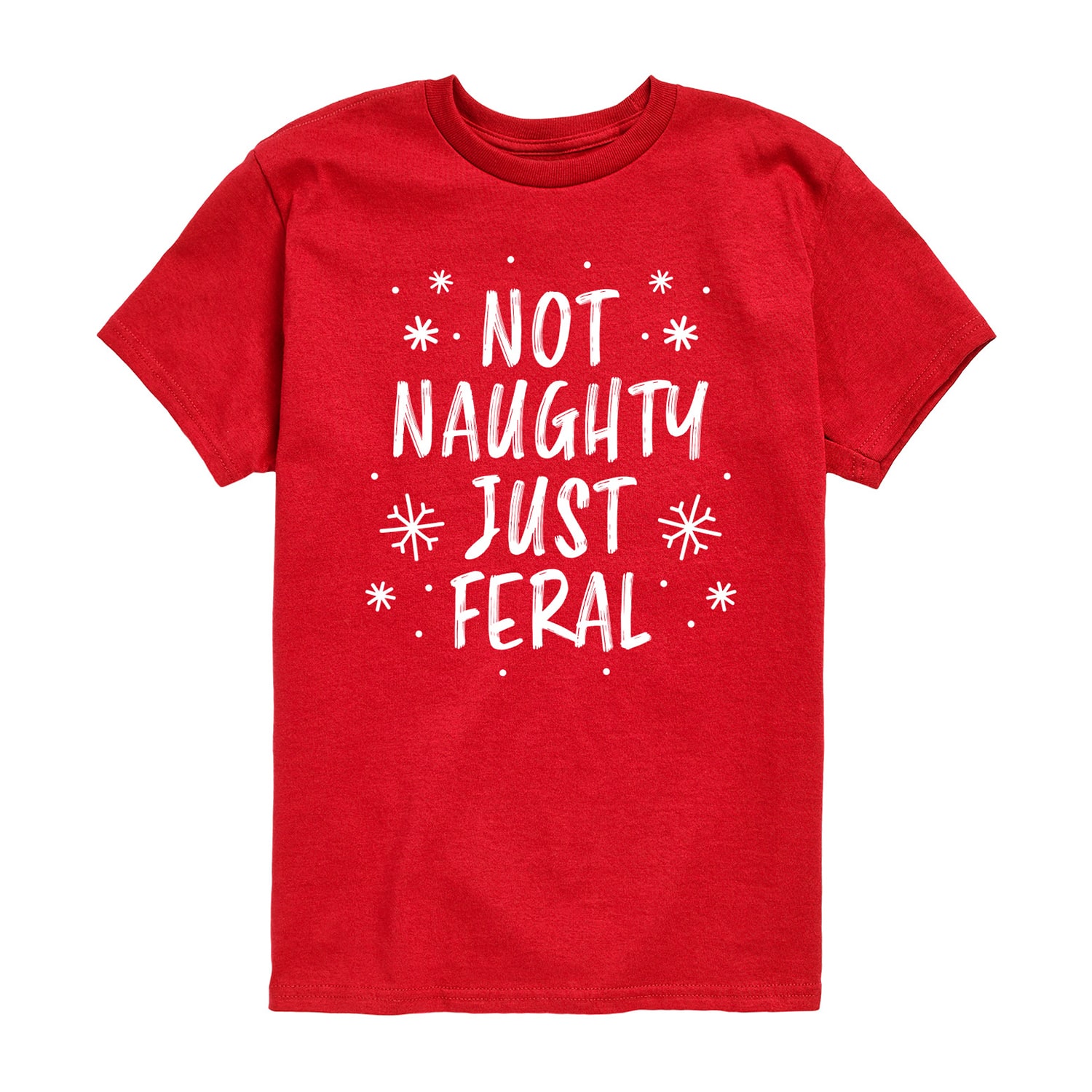 Not Naughty Just Feral Little & Big Kid Boys Crew Neck Short Sleeve Regular Fit Graphic T-Shirt
