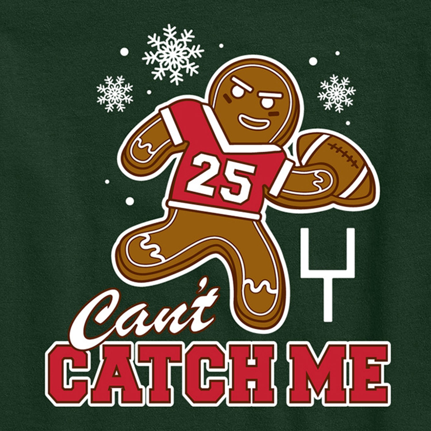 Can'T Catch Me Gingerbread Football Little & Big Kid Boys Crew Neck Short Sleeve Regular Fit Graphic T-Shirt