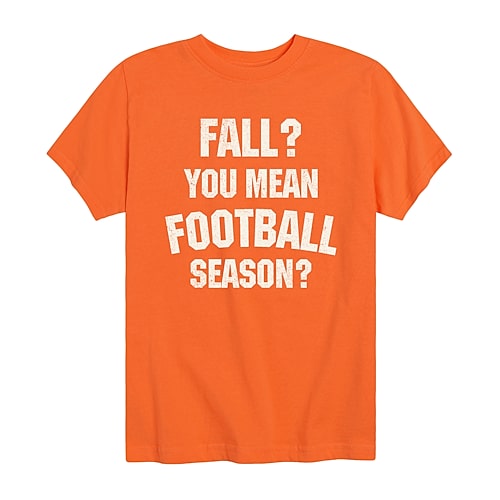 Air Waves Fall Football Season Little & Big Kid Boys Crew Neck Short Sleeve Regular Fit Graphic T-shirt In Orange