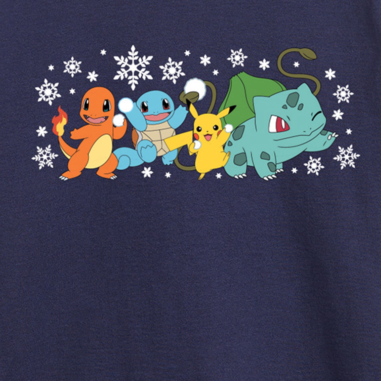 Snow Pikachu And Friends Little & Big Kid Boys Crew Neck Long Sleeve Regular Fit Pokemon Graphic T-Shirt