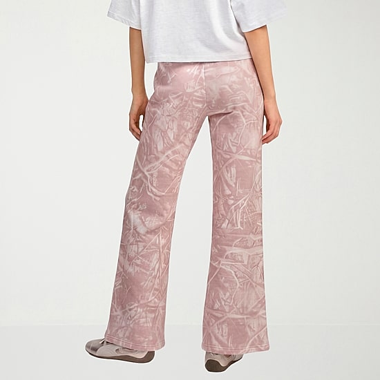PUMA Camo Womens Wide Leg Mid Rise Regular Fit Fleece Sweatpant