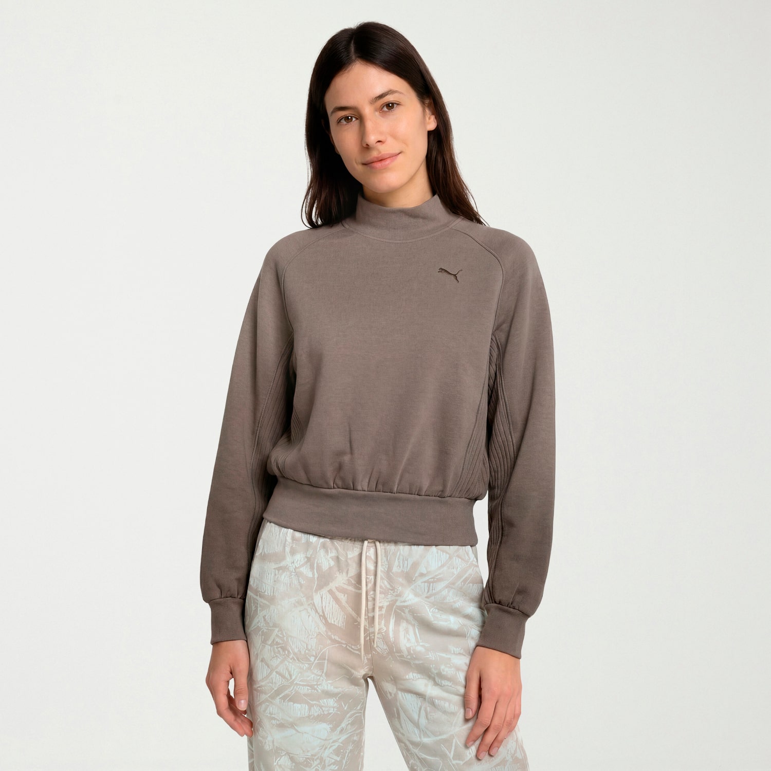 PUMA Womens Mock Neck Long Sleeve Sweatshirt