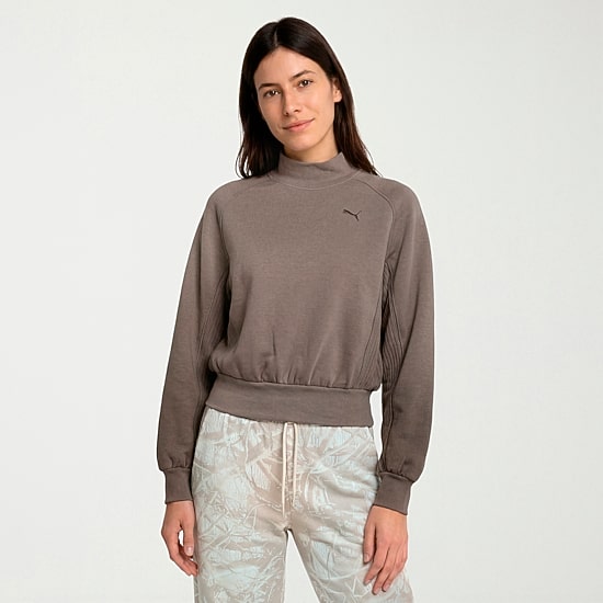 PUMA Womens Mock Neck Long Sleeve Sweatshirt