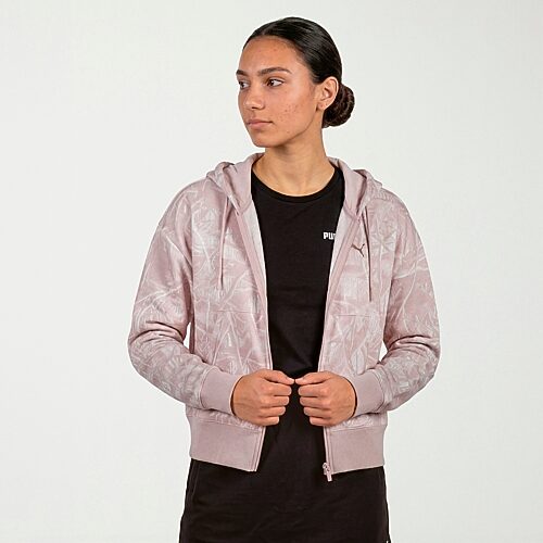 Puma Womens Hooded Long Sleeve Sweatshirt In Pink