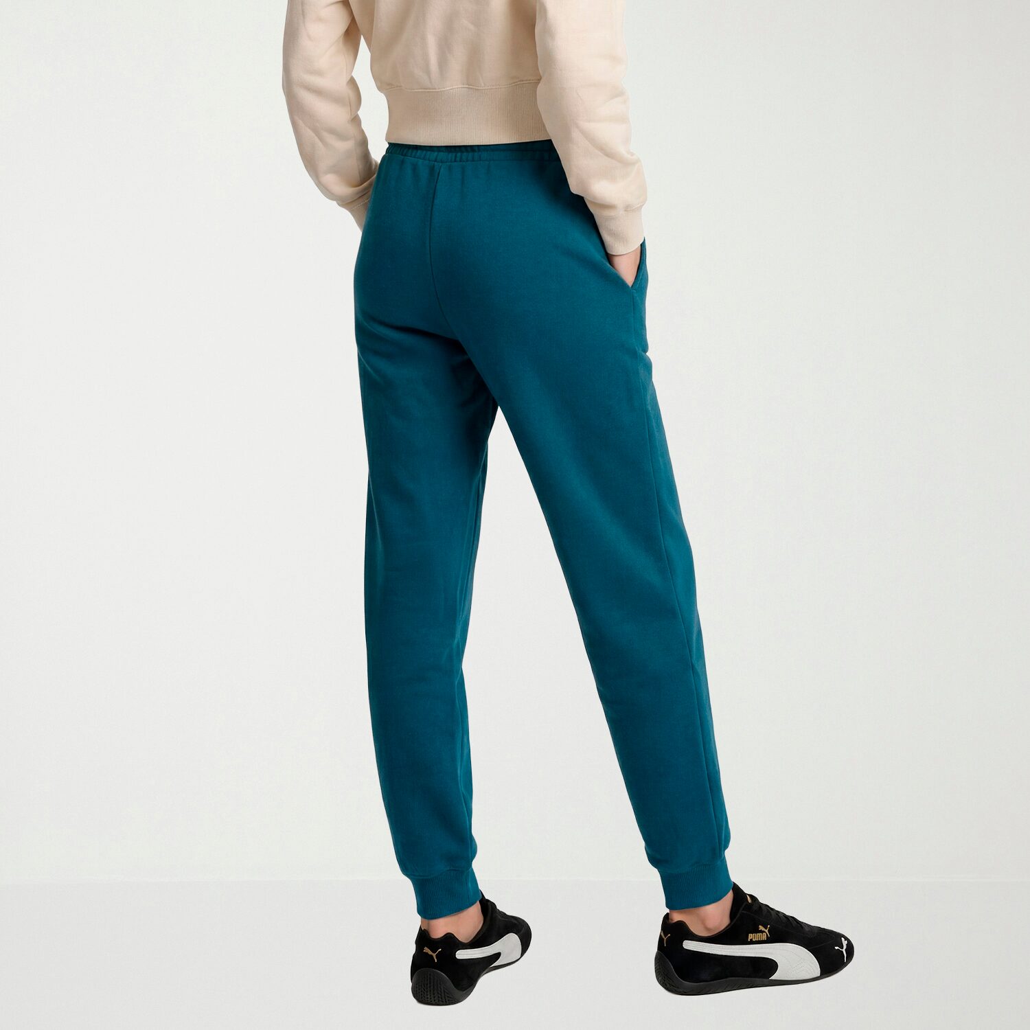 PUMA Womens Cuffed High Rise Regular Fit Fleece Sweatpant