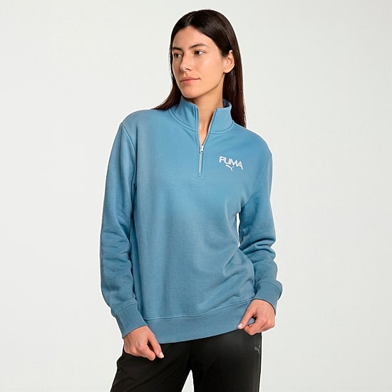 PUMA Womens High Neck Long Sleeve Active Quarter-Zip Pullover