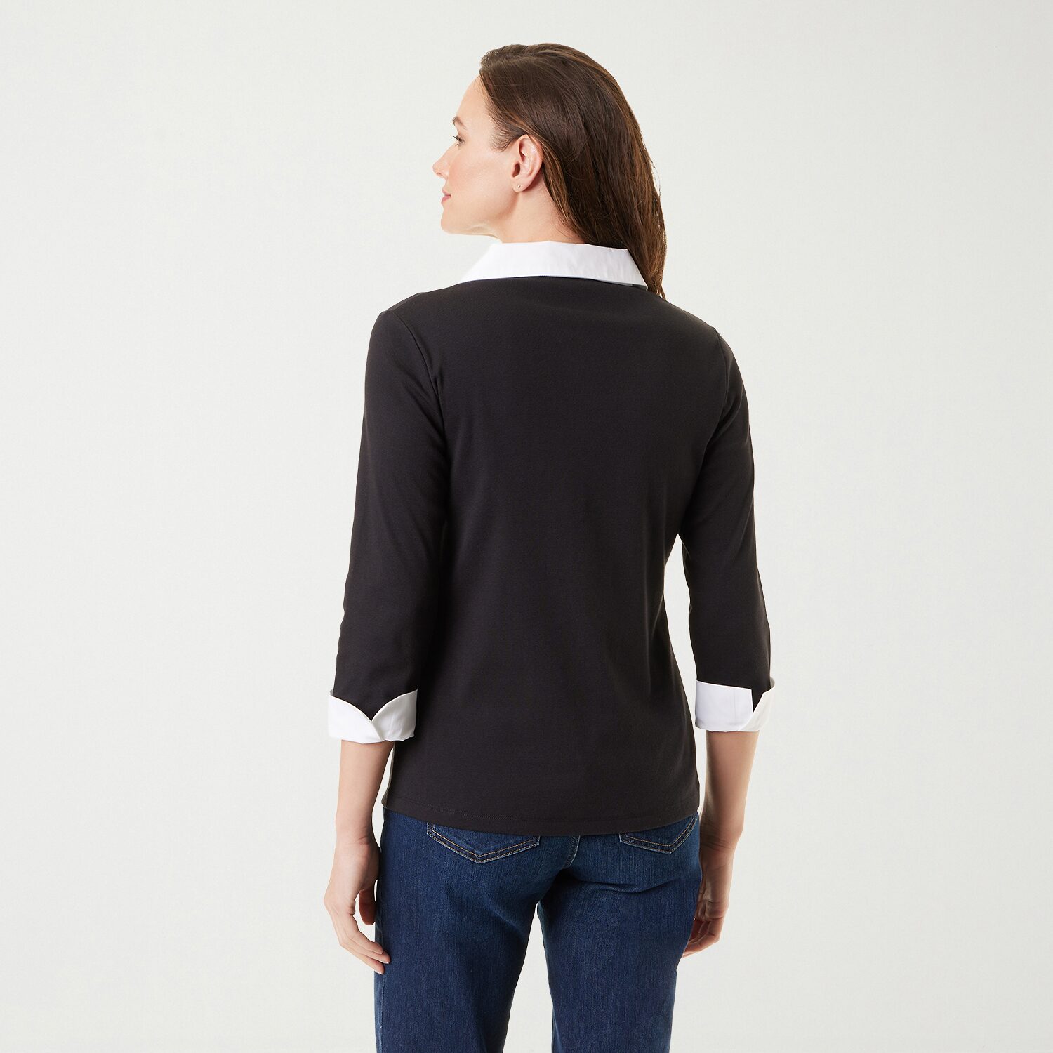 Gloria Vanderbilt Maxine Womens U Neck Long Sleeve Layered Top