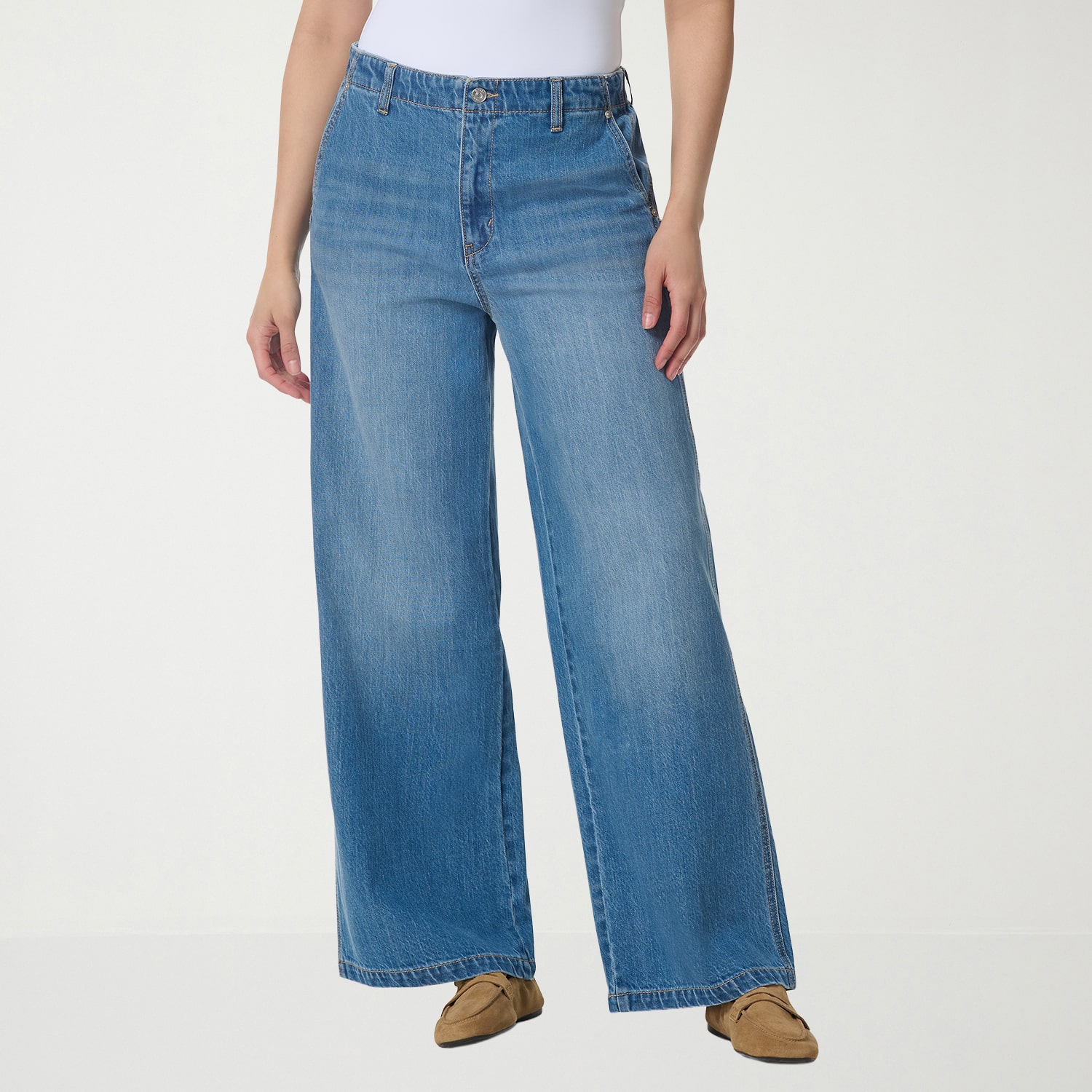 Gloria Vanderbilt Womens High Rise Wide Leg Jean