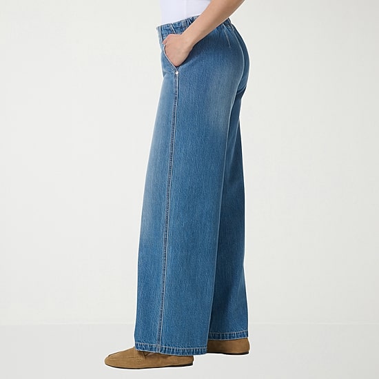 Gloria Vanderbilt Womens High Rise Wide Leg Jean