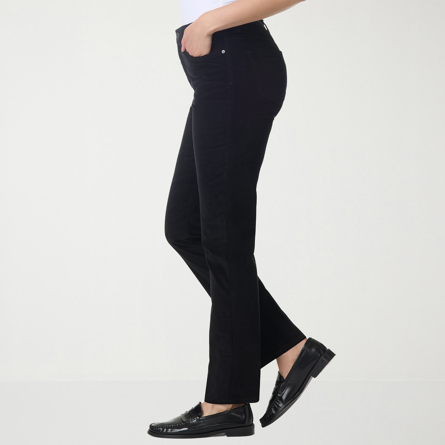 Gloria Vanderbilt Womens High Rise Straight Corduroy Pant