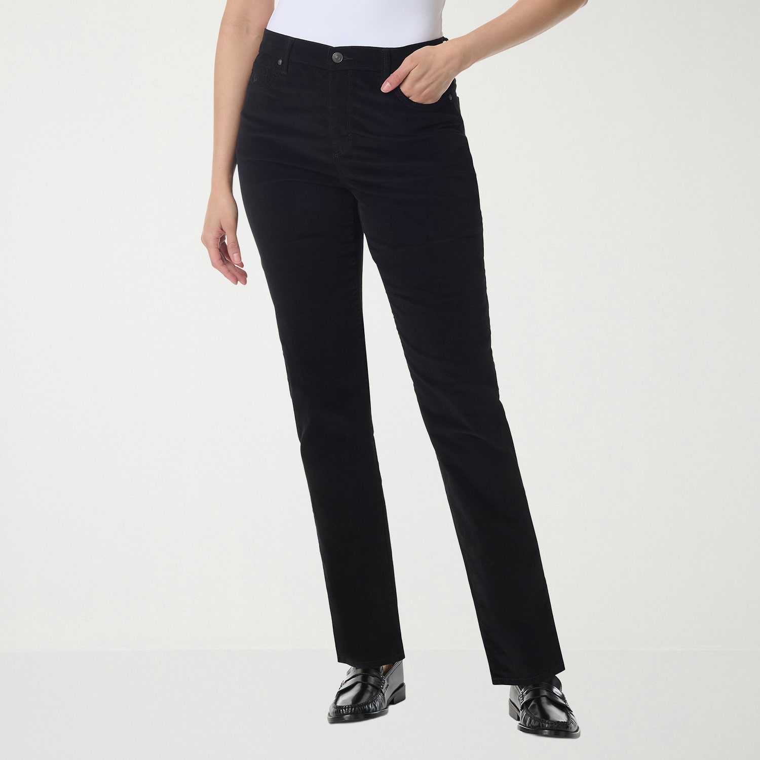 Gloria Vanderbilt Womens High Rise Straight Corduroy Pant