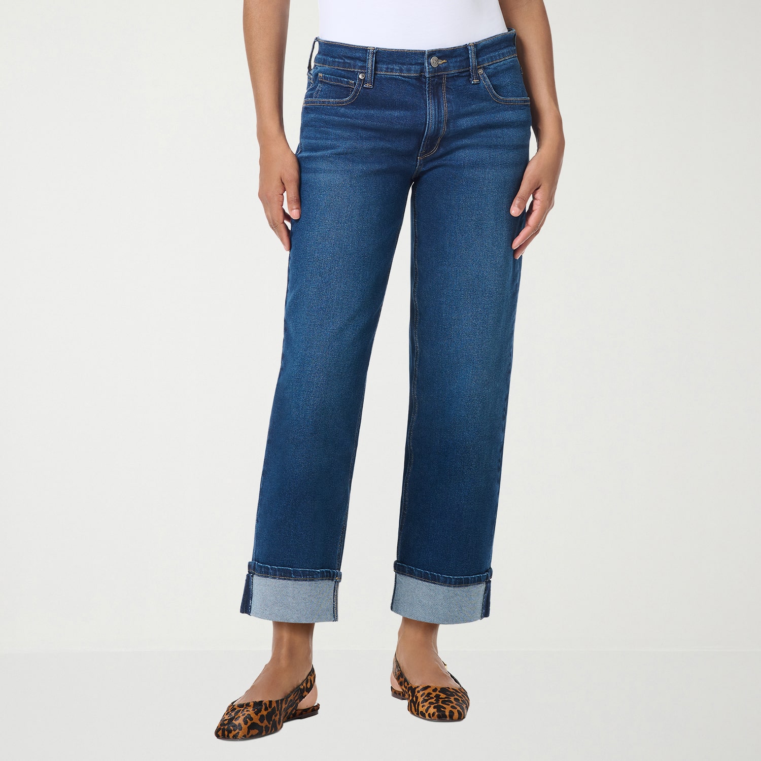 Gloria Vanderbilt Womens Mid Rise Straight Leg Jean