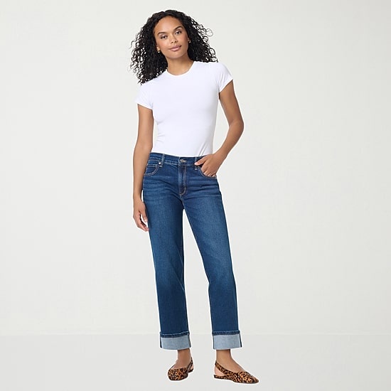 Gloria Vanderbilt Womens Mid Rise Straight Leg Jean