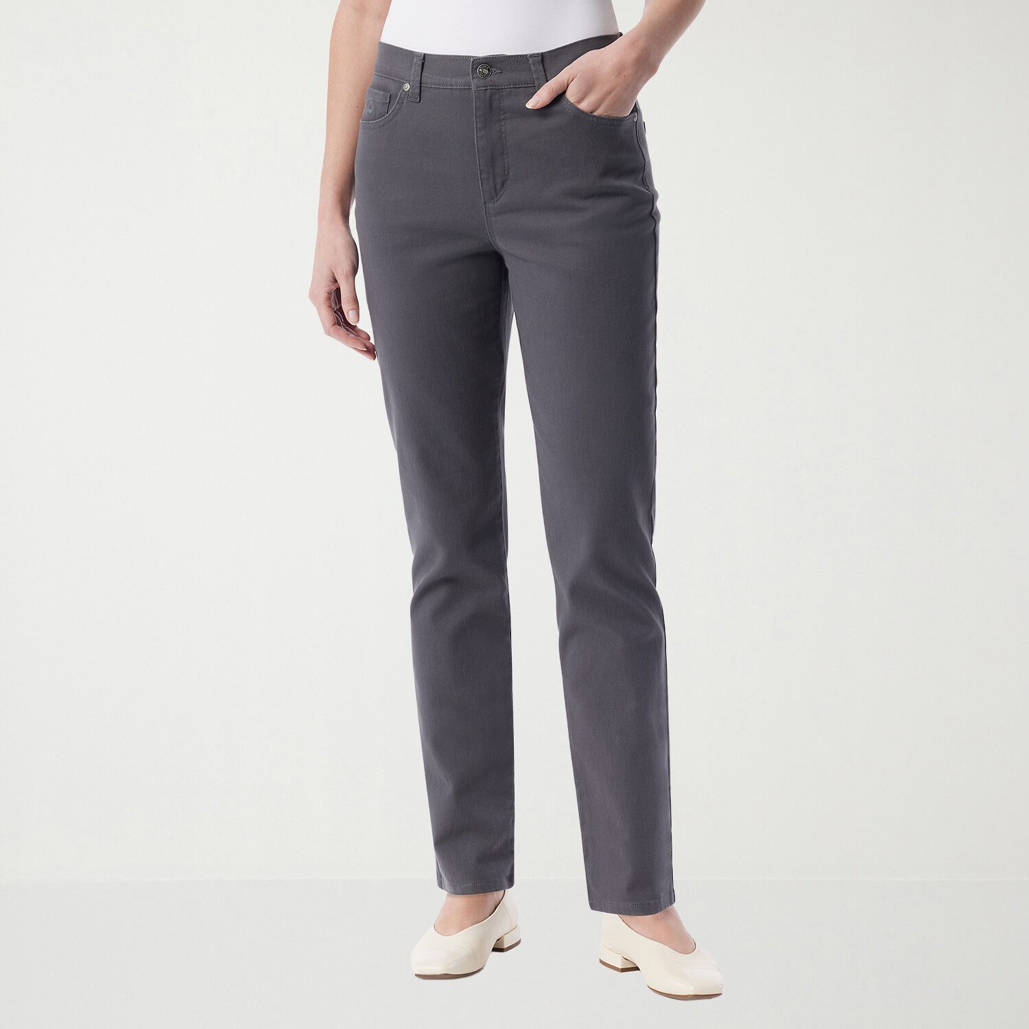 Gloria Vanderbilt Womens High Rise Stretch Fabric Straight Leg Jean