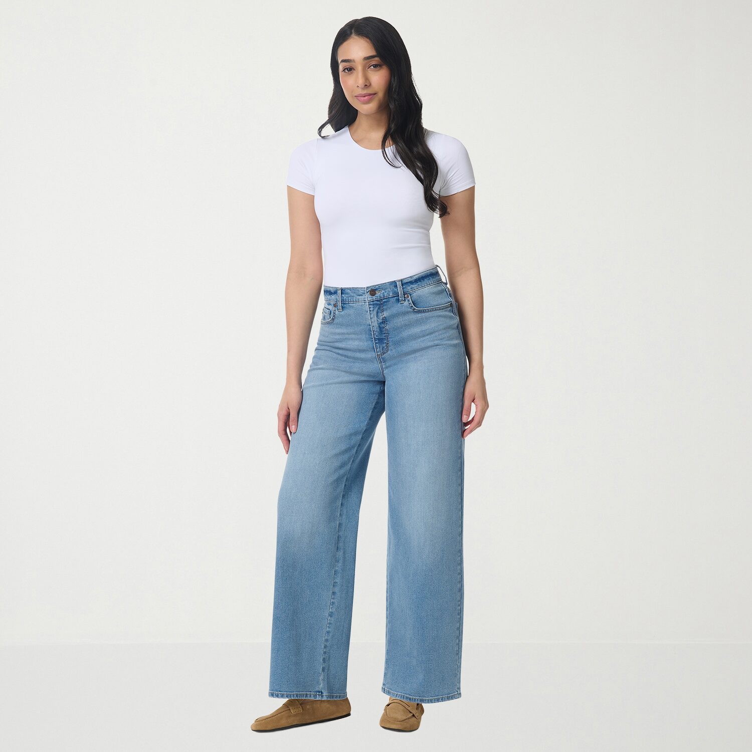 Gloria Vanderbilt Womens High Rise Wide Leg Jean