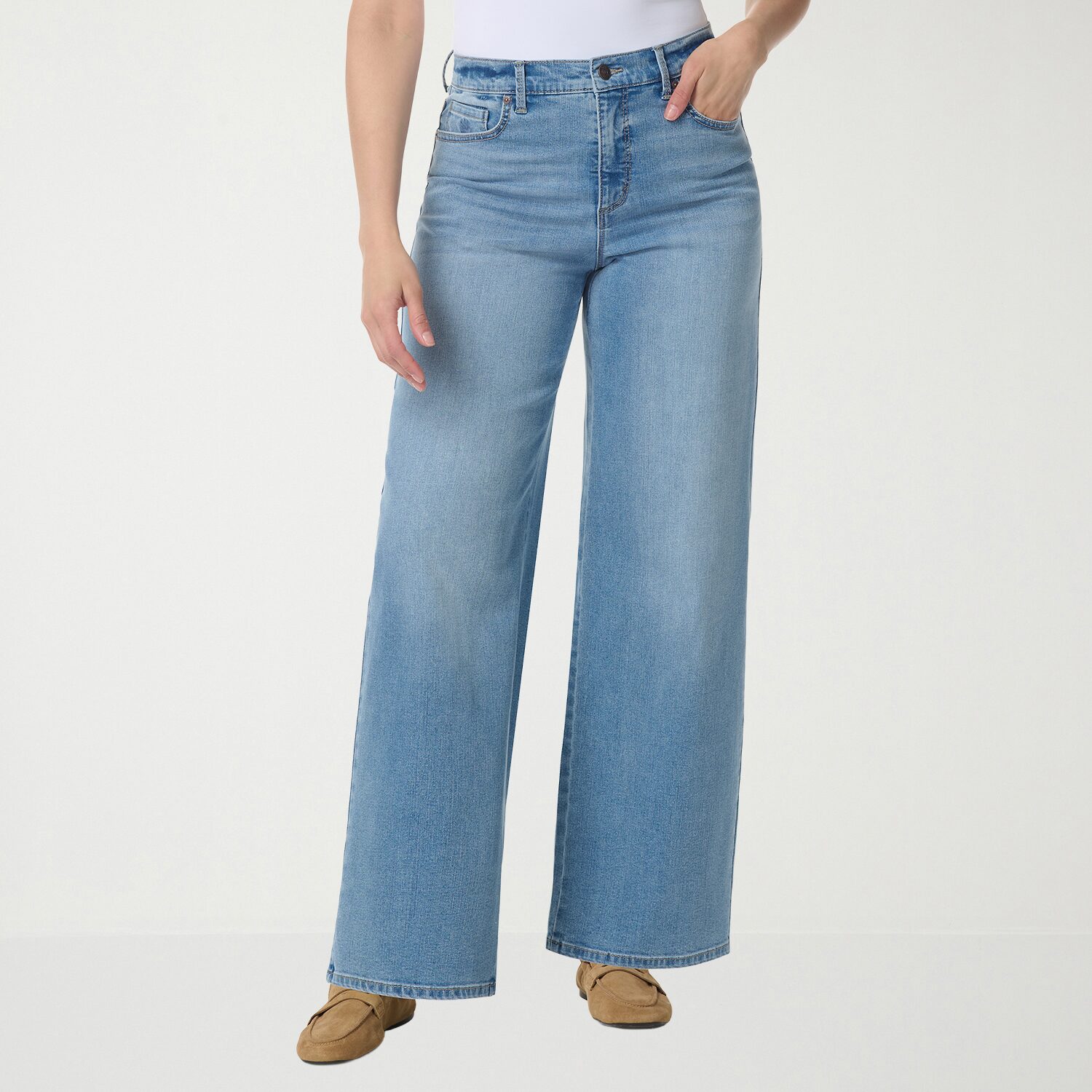 Gloria Vanderbilt Womens High Rise Wide Leg Jean