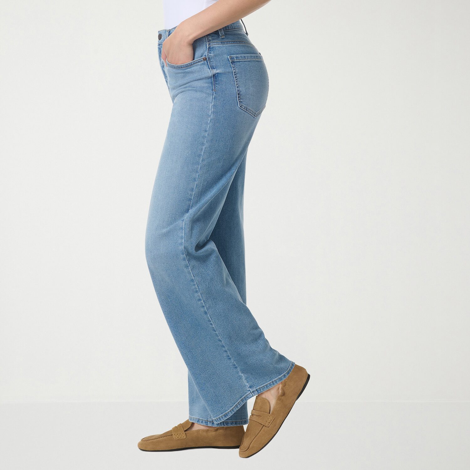 Gloria Vanderbilt Womens High Rise Wide Leg Jean