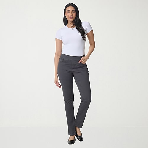 Gloria Vanderbilt Amanda Womens High Rise Stretch Fabric Slim Fit Jean In Gray