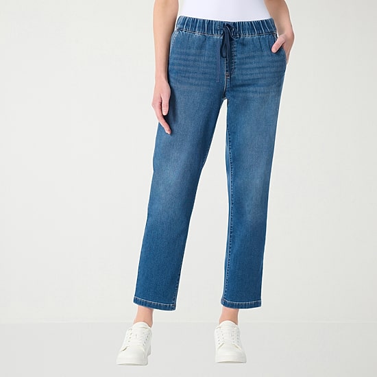 Gloria Vanderbilt Womens Anya Straight Leg Knit Denim