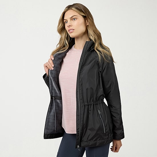 Free Country Womens Water Resistant Fleece Lined Lightweight Windbreaker