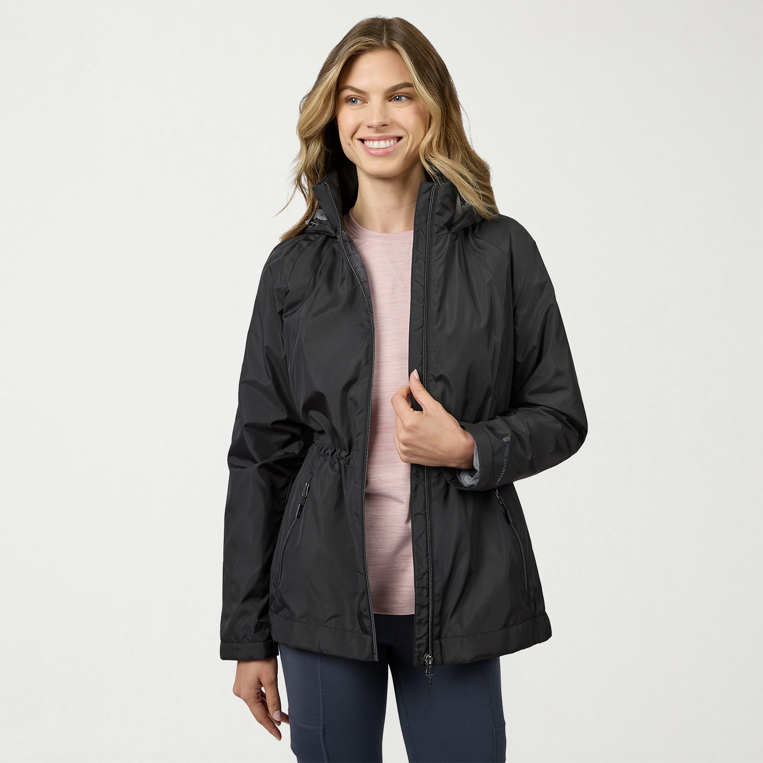 Free Country Womens Water Resistant Fleece Lined Lightweight Windbreaker