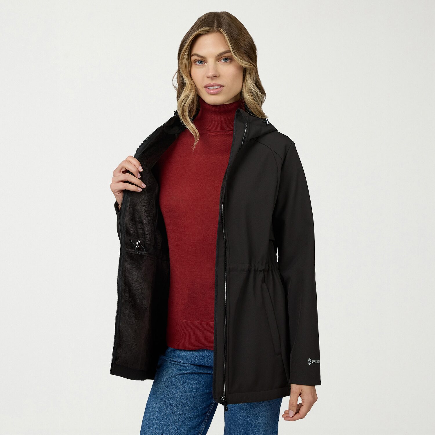 Free Country Womens Water Resistant Fleece Lined Lightweight Softshell Jacket