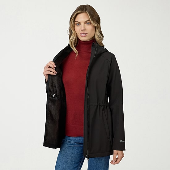 Free Country Womens Water Resistant Fleece Lined Lightweight Softshell Jacket
