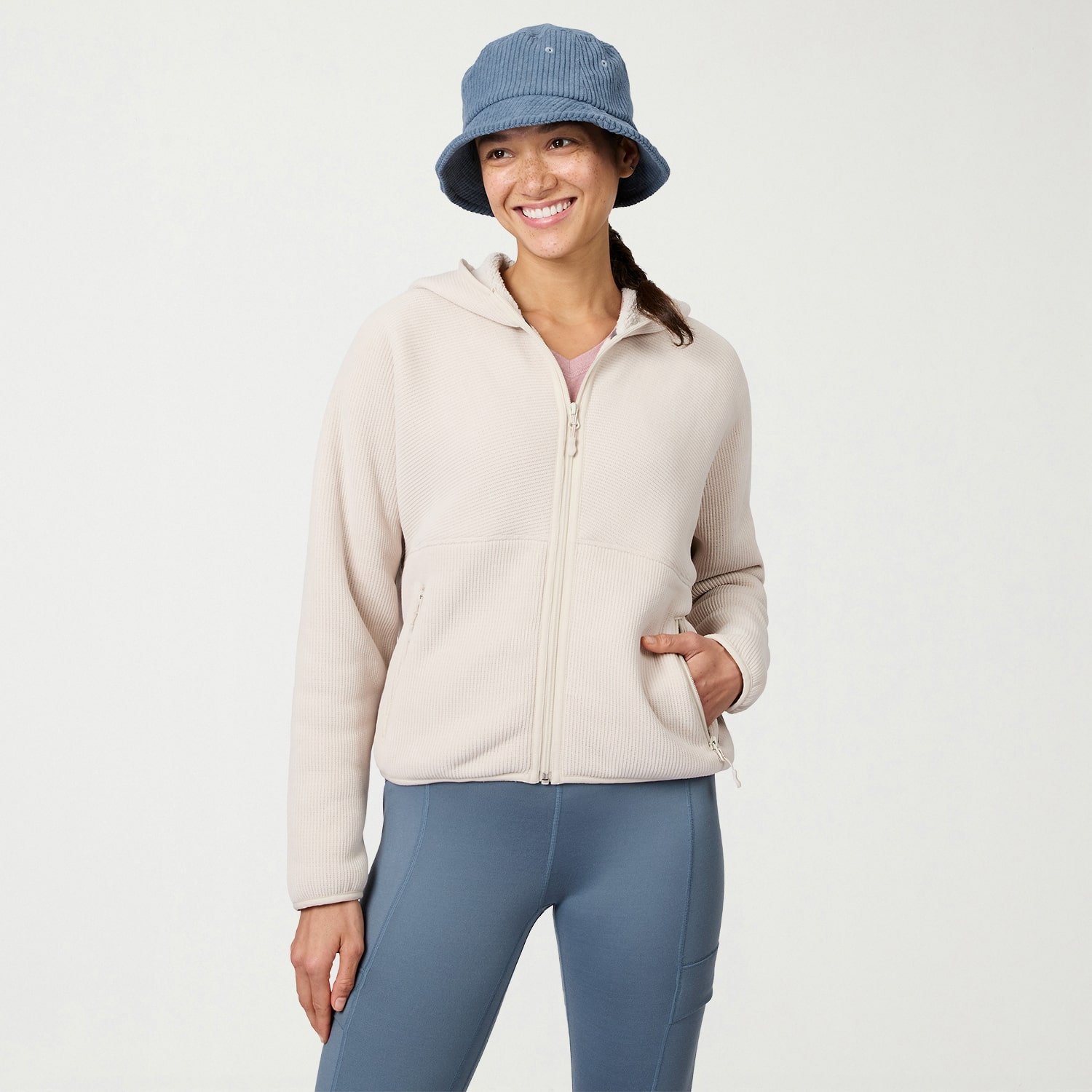 Free Country Womens Fleece Hooded Lightweight Jacket