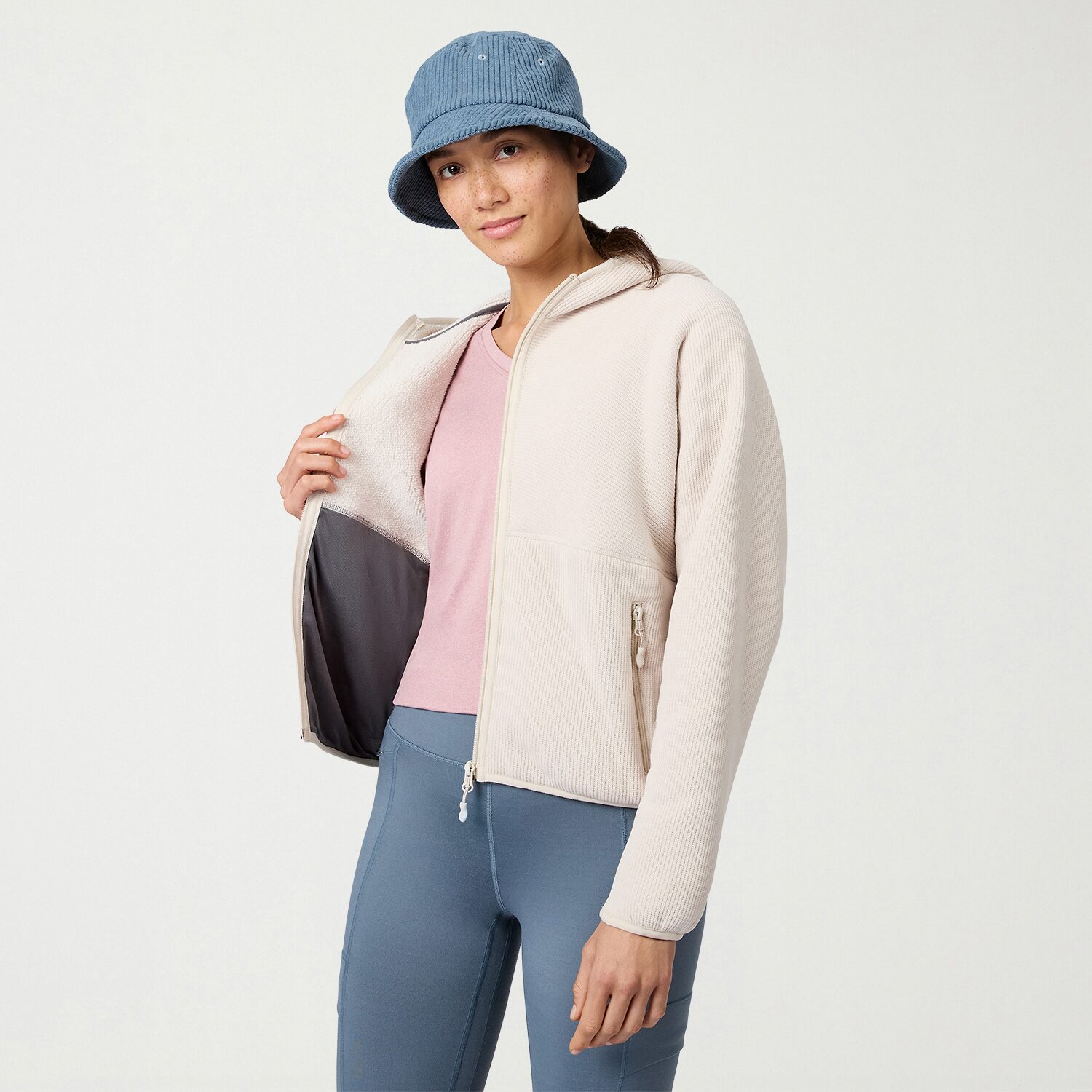 Free Country Womens Fleece Hooded Lightweight Jacket