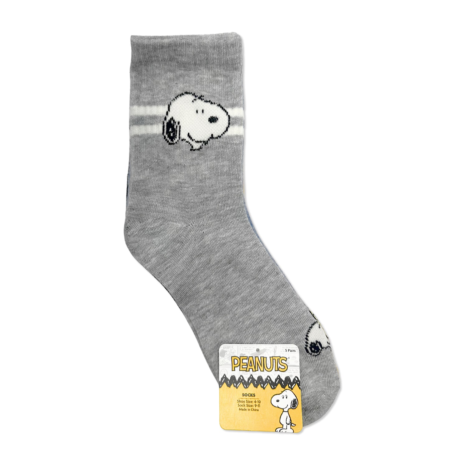 Womens Multi-Pack 5 Pair Peanuts Quarter Ankle Socks