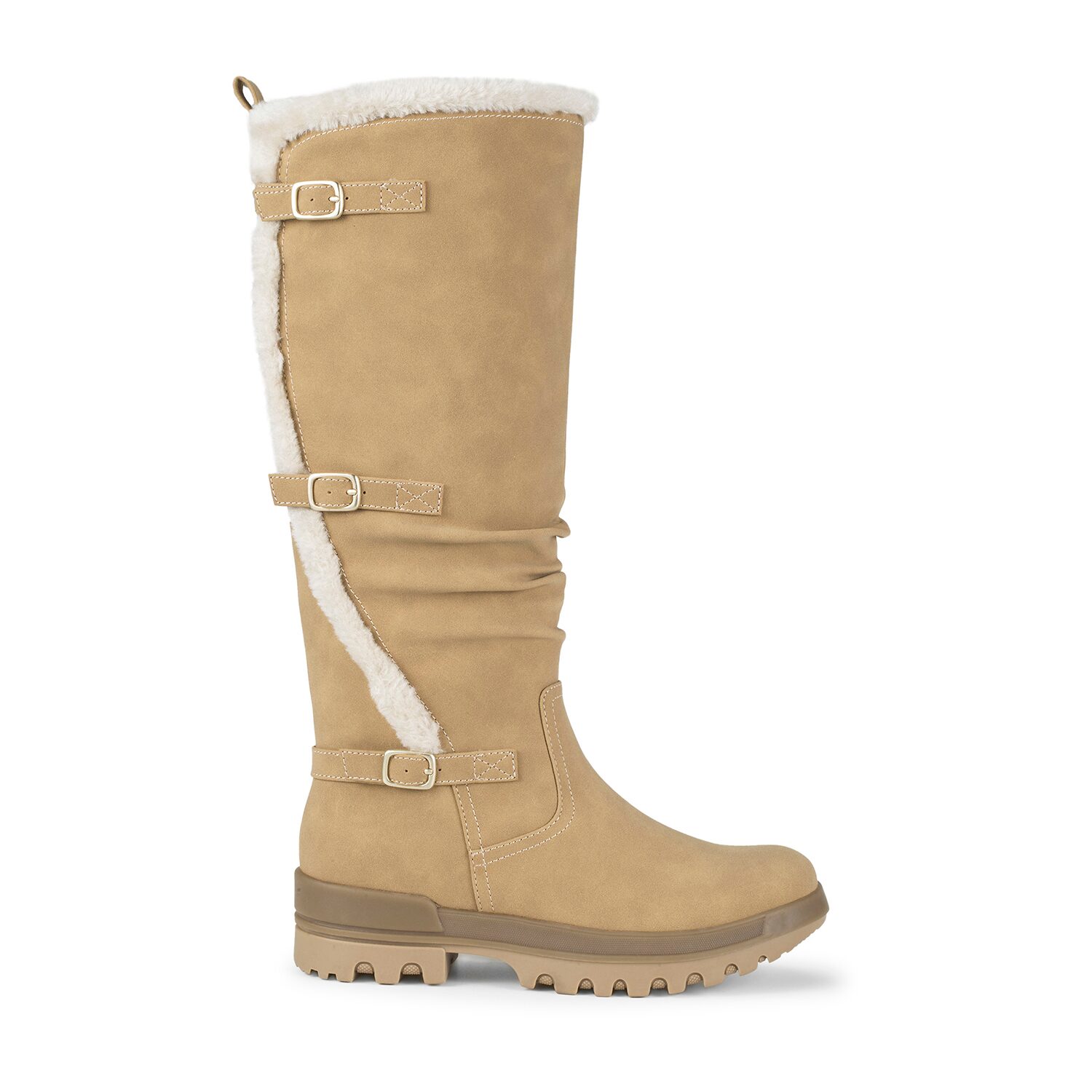 Baretraps Womens Navia Tall Cold Weather Boot Flat Heel Booties