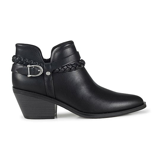 Baretraps Womens Baretraps Daisie Buckle Bootie Stacked Heel Booties