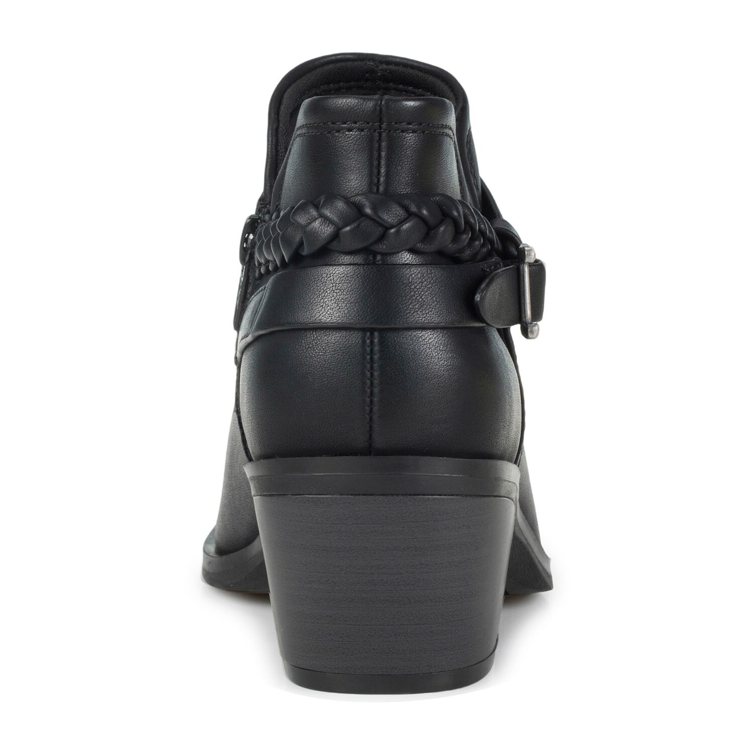 Baretraps Womens Daisie Buckle Bootie Stacked Heel Booties