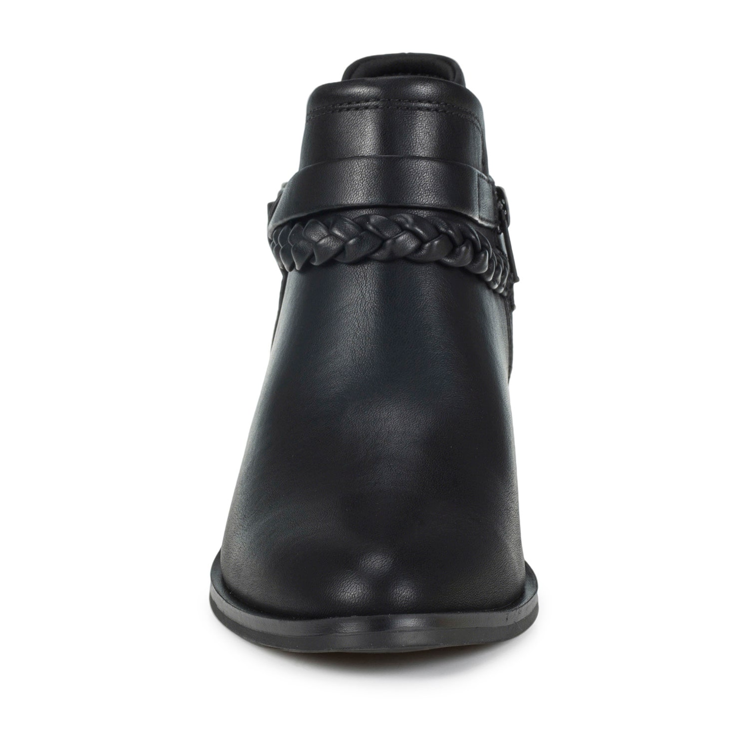 Baretraps Womens Daisie Buckle Bootie Stacked Heel Booties