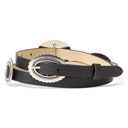 Arizona 17mm Oval Concho Womens Belt In Black