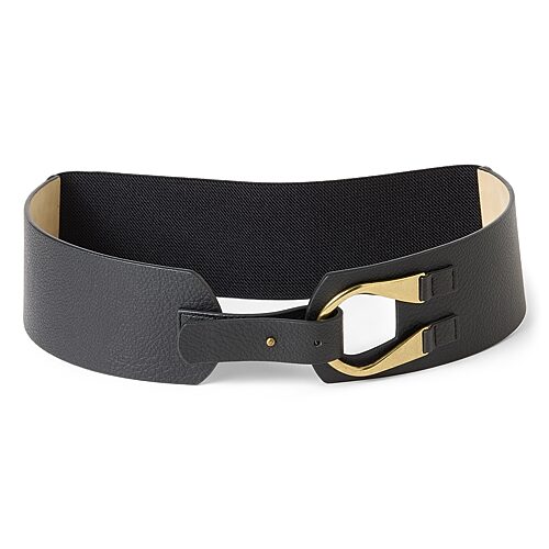 Ana 70mm Circle Detail Womens Belt In Black