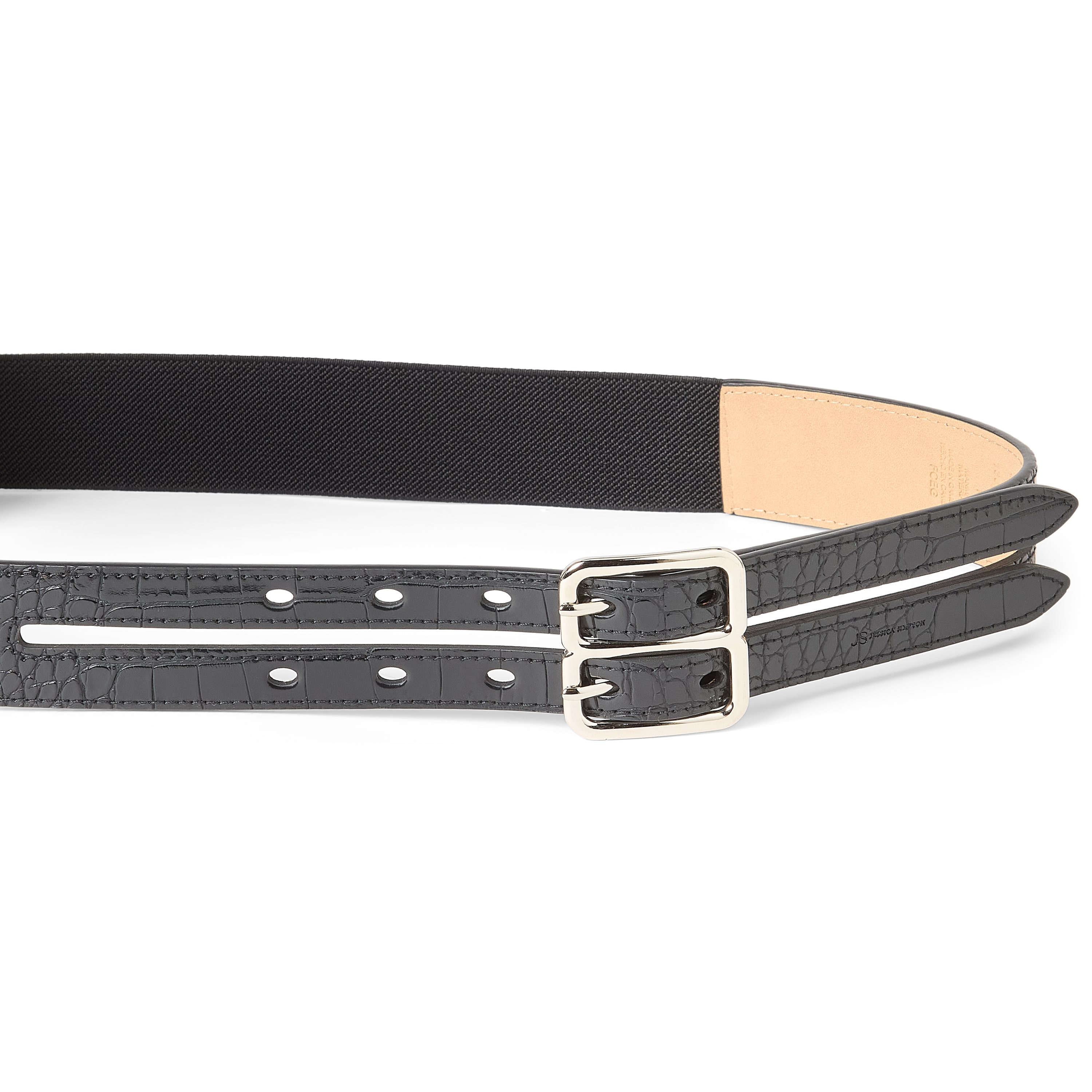 JS Jessica Simpson 2.25" Faux Double Belt Womens