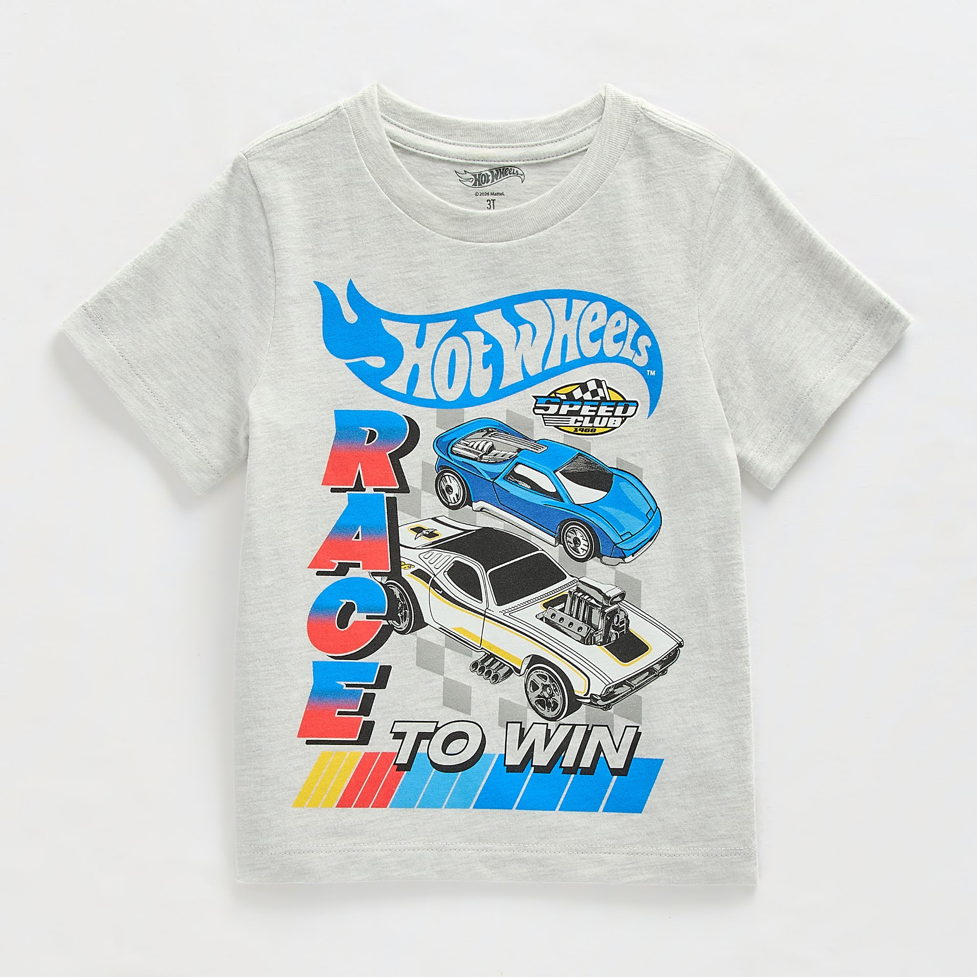 Toddler Boys Crew Neck Short Sleeve Regular Fit Hot Wheels Graphic T-Shirt