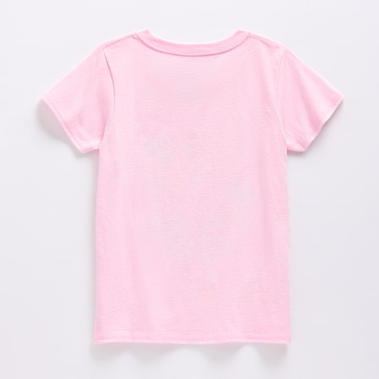 Disney Collection Girls Crew Neck Short Sleeve Regular Fit Minnie Mouse Graphic T-Shirt