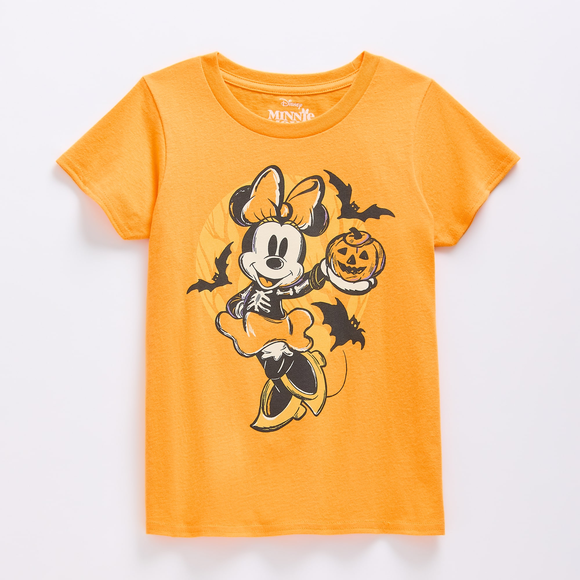Disney Collection Girls Crew Neck Short Sleeve Regular Fit Minnie Mouse Graphic T-Shirt