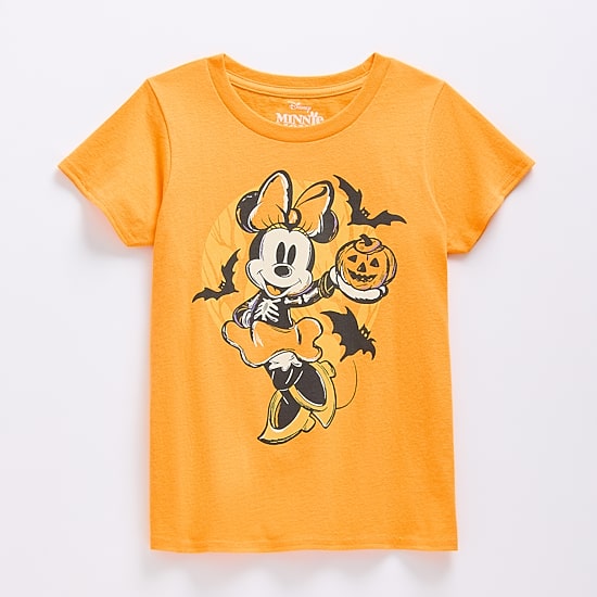 Disney Collection Girls Crew Neck Short Sleeve Regular Fit Minnie Mouse Graphic T-Shirt