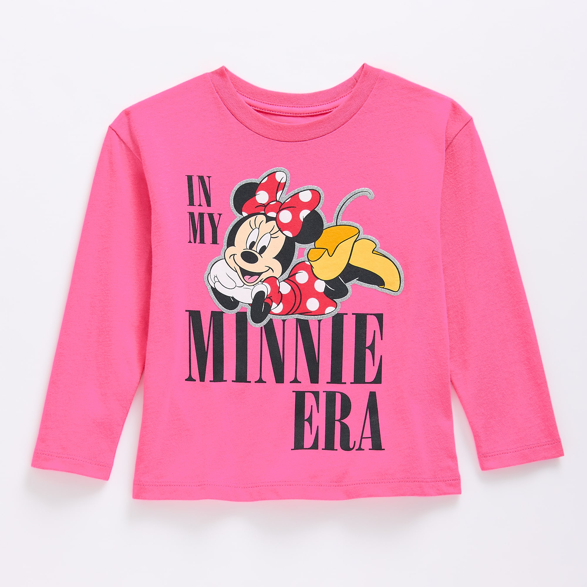 Toddler Girls Crew Neck Long Sleeve Regular Fit Minnie Mouse Graphic T-Shirt