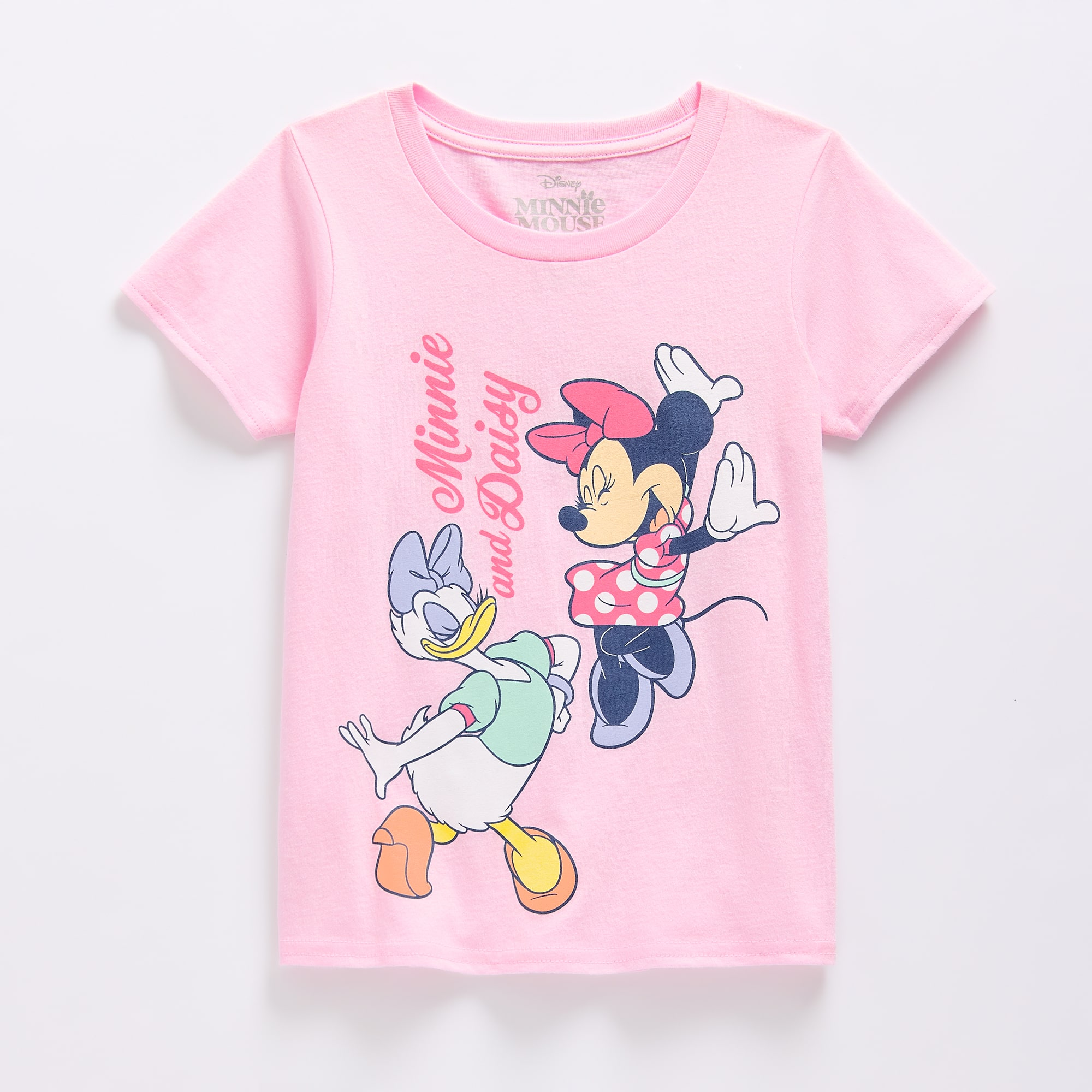 Disney Collection Girls Crew Neck Short Sleeve Regular Fit Minnie Mouse Graphic T-Shirt