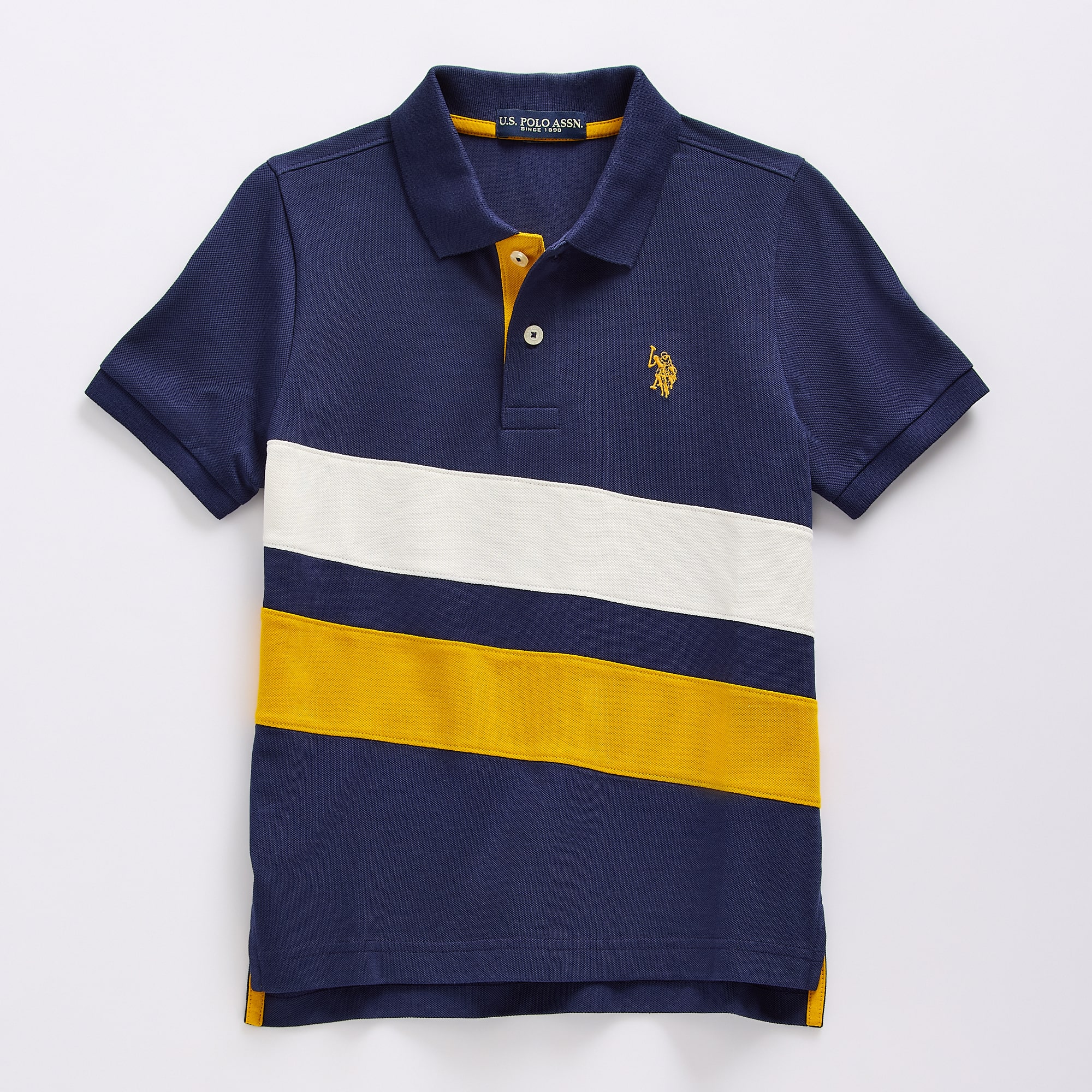 U.S. Polo Assn. Little & Big Kid Boys Short Sleeve Regular Fit Embroidered Shirt