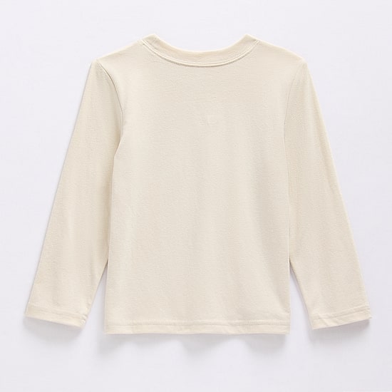 Okie Dokie Toddler & Little Boys Crew Neck Long Sleeve Classic Fit Graphic T-Shirt