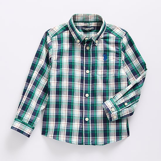 U.S. Polo Assn. Toddler Boys Long Sleeve Cuffed Regular Fit Button-Down Shirt
