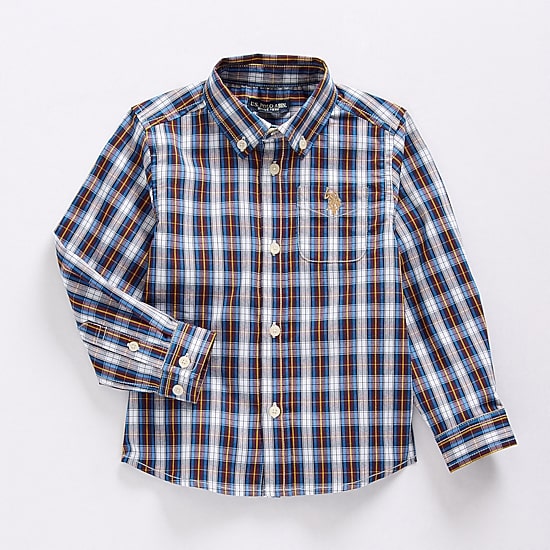 U.S. Polo Assn. Toddler Boys Long Sleeve Cuffed Regular Fit Button-Down Shirt