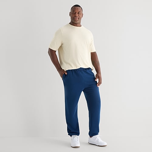Xersion Sweatpant Mens Straight Mid Rise Regular Fit Big And Tall Fleece Sweatpant In Blue
