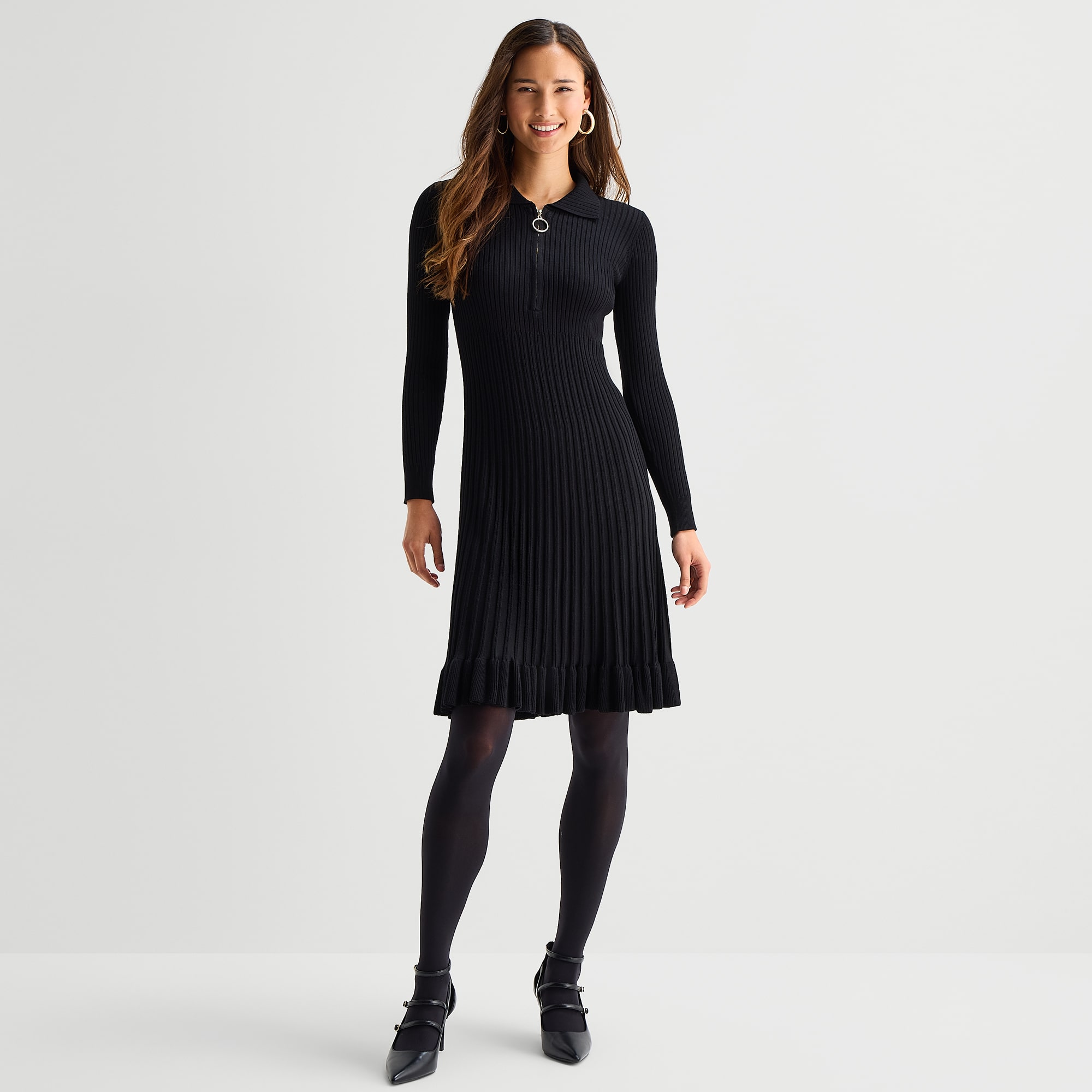 Robbie Bee Womens Long Sleeve Sweater Dress